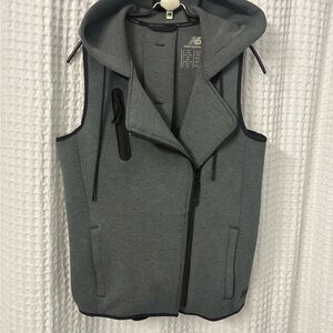 New Balance Gray Hooded Running Vest